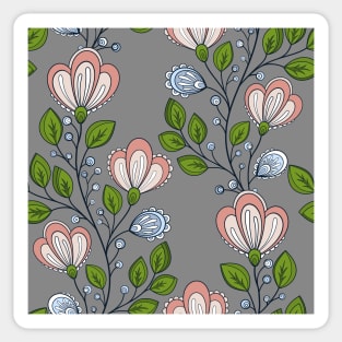 Spring Pattern with Vintage Floral Motifs Sticker